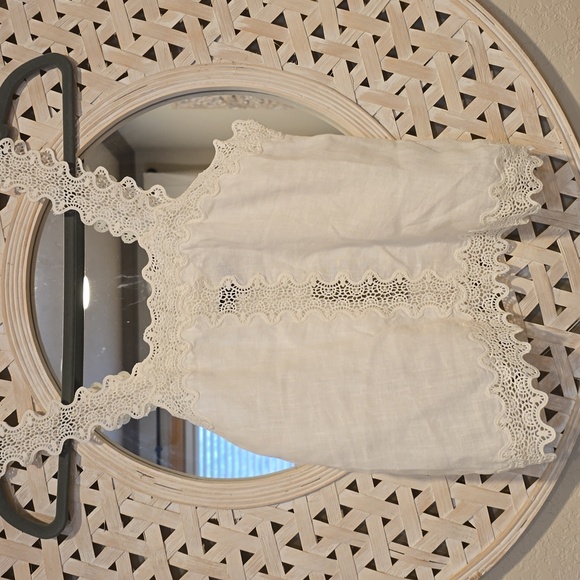 J.Crew Retail Lace-trim squareneck tank top in linen white XXS $69.50 - Picture 13 of 13